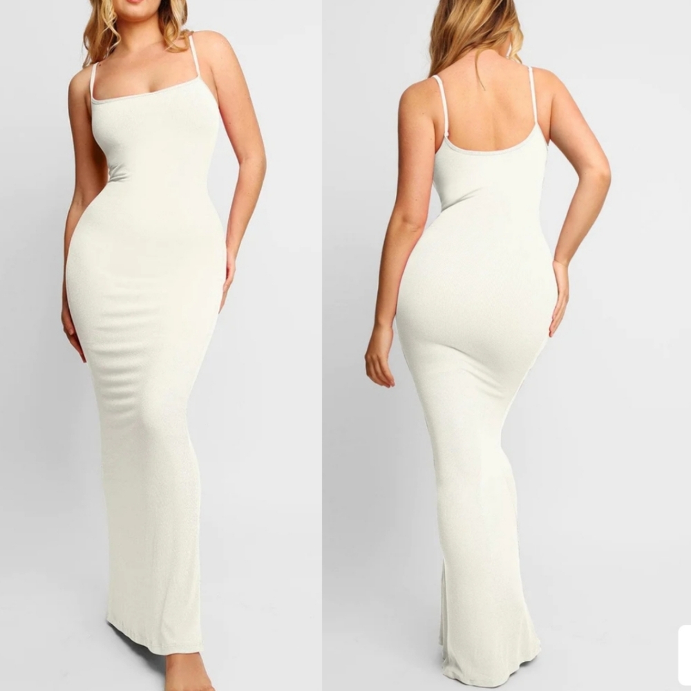 Popilush Built-In Shapewear Slip Maxi Lounge Dress